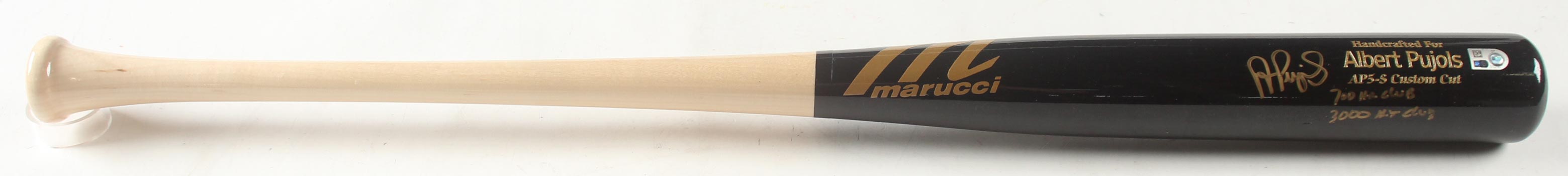 Albert Pujols Signed Marucci Player Model Bat Inscribed "700 HR Club" & "3000 Hit Club" (Fanatics & MLB) at PristineAuction.com Albert Pujols Signed Marucci Player Model Bat Inscribed "700 HR Club" & "3000 Hit Club" (Fanatics & MLB) at PristineAuction.com