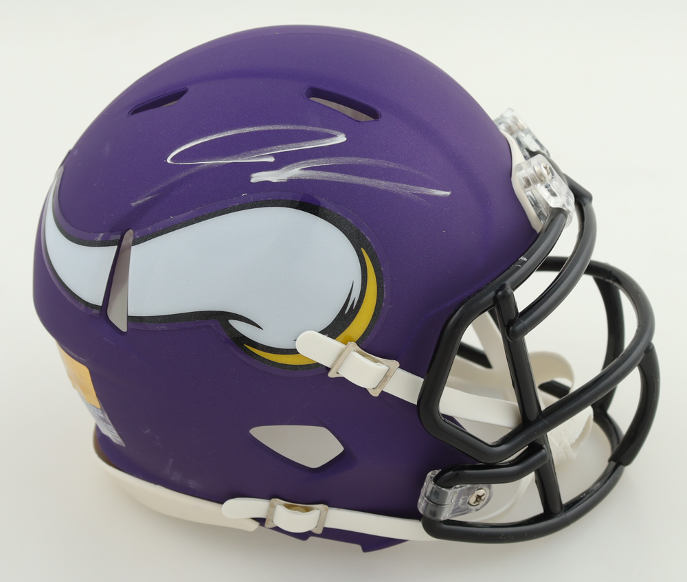 Jordan Addison Signed Vikings Speed Mini Helmet (PIA) at PristineAuction.com Jordan Addison Signed Vikings Speed Mini Helmet (PIA) at PristineAuction.com