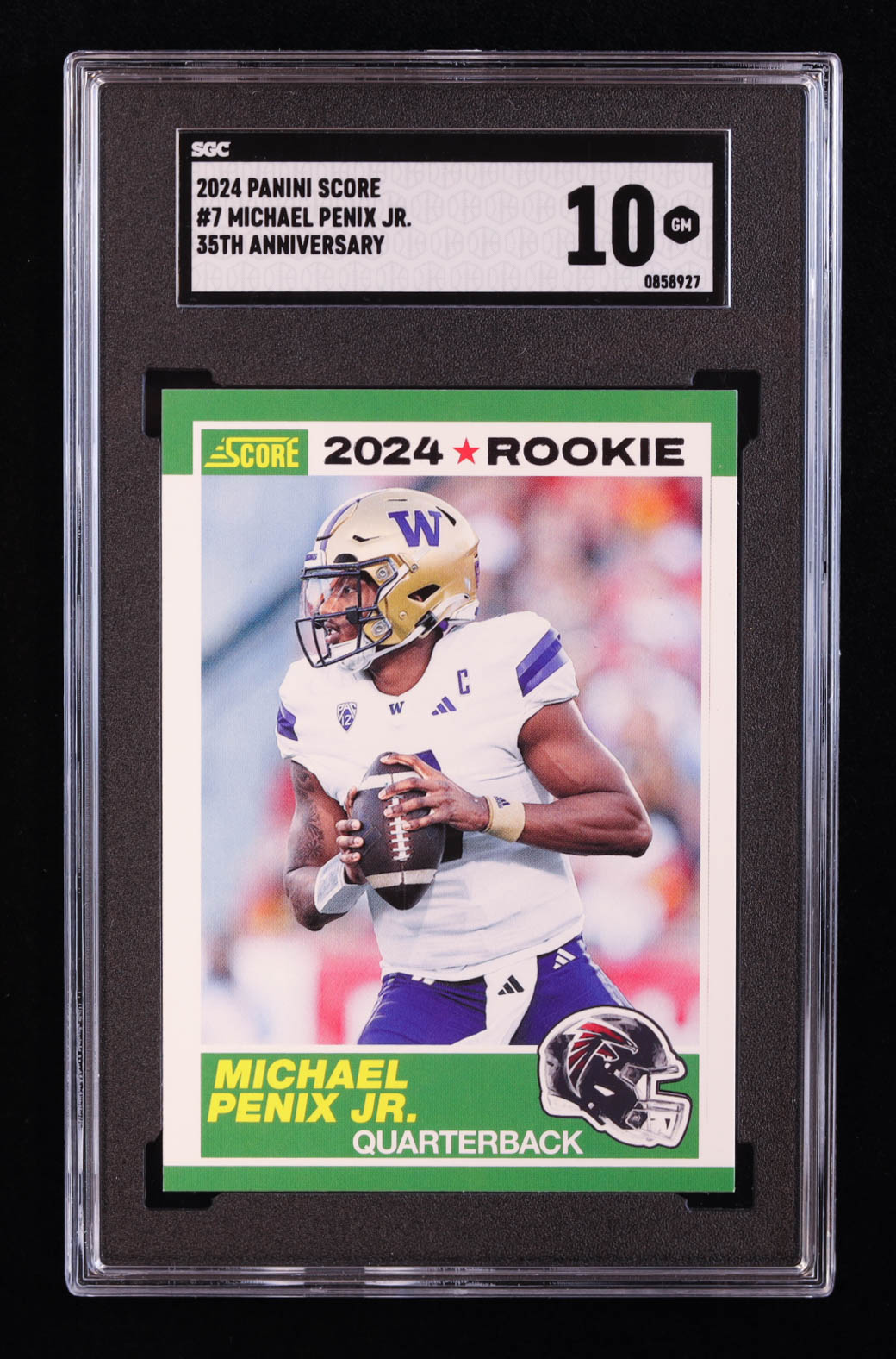 Michael Penix Jr. 2024 Score 35th Anniversary Rookie #7 RC (SGC 10) at PristineAuction.com Michael Penix Jr. 2024 Score 35th Anniversary Rookie #7 RC (SGC 10) at PristineAuction.com