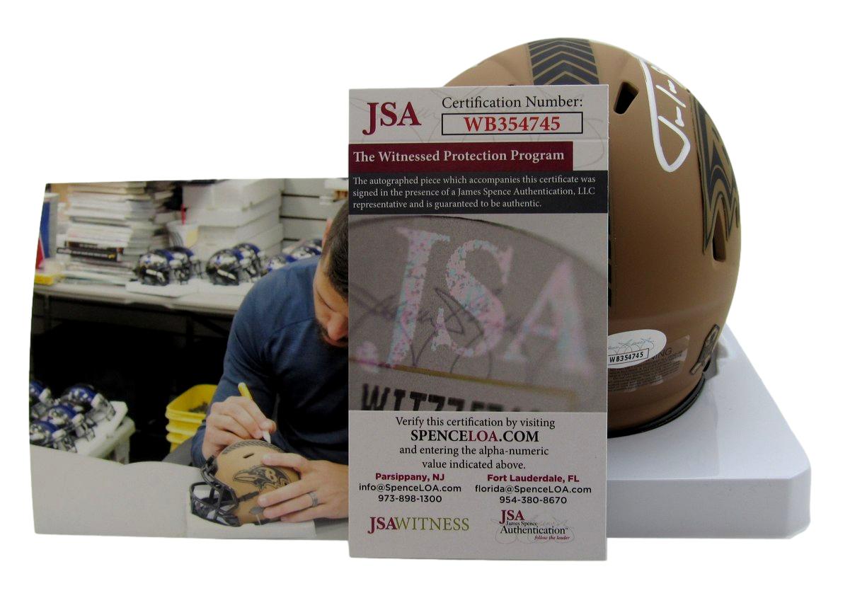 Justin Tucker Signed Ravens Salute To Service Alternate Speed Mini Helmet (JSA) at PristineAuction.com Justin Tucker Signed Ravens Salute To Service Alternate Speed Mini Helmet (JSA) at PristineAuction.com
