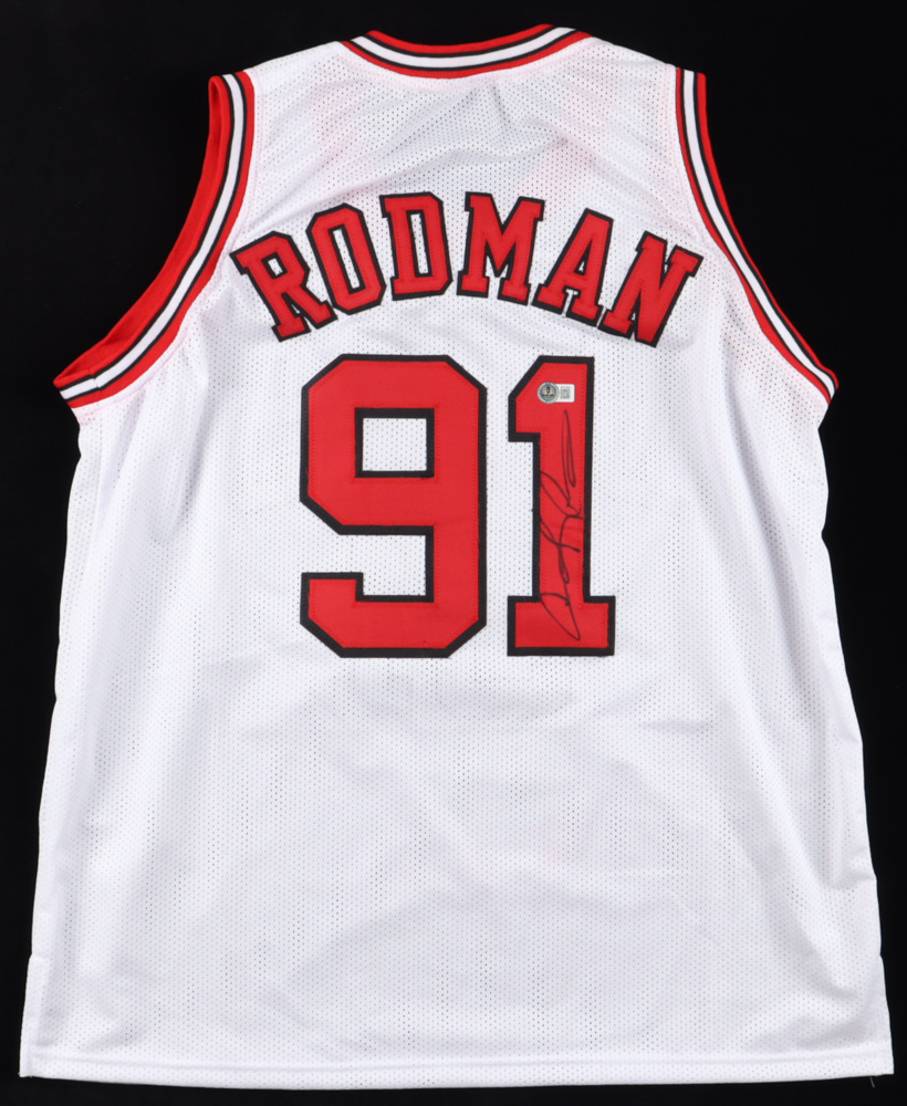Dennis Rodman Signed Jersey (Beckett) at PristineAuction.com Dennis Rodman Signed Jersey (Beckett) at PristineAuction.com