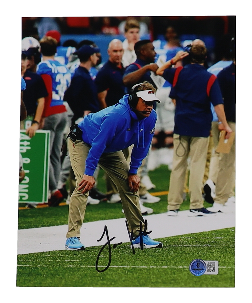 Lane Kiffin Signed Ole Miss Rebels 8x10 Photo (Beckett) at PristineAuction.com Lane Kiffin Signed Ole Miss Rebels 8x10 Photo (Beckett) at PristineAuction.com