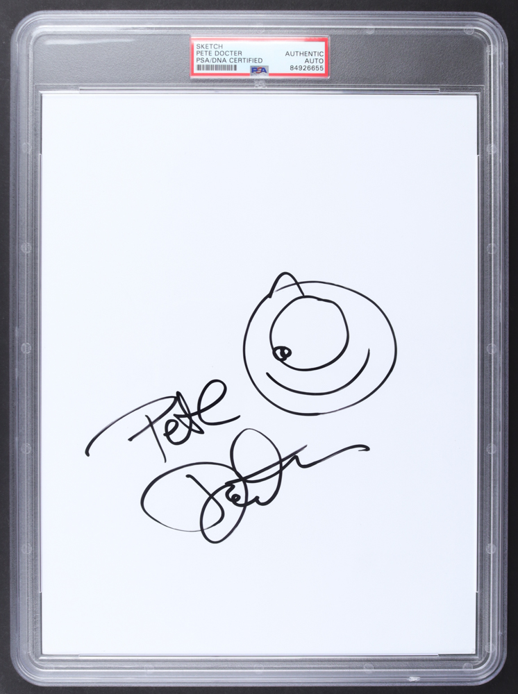 Pete Docter Signed "Monsters Inc." Mike Wazowski 8x10 Sketch (PSA) at PristineAuction.com Pete Docter Signed "Monsters Inc." Mike Wazowski 8x10 Sketch (PSA) at PristineAuction.com