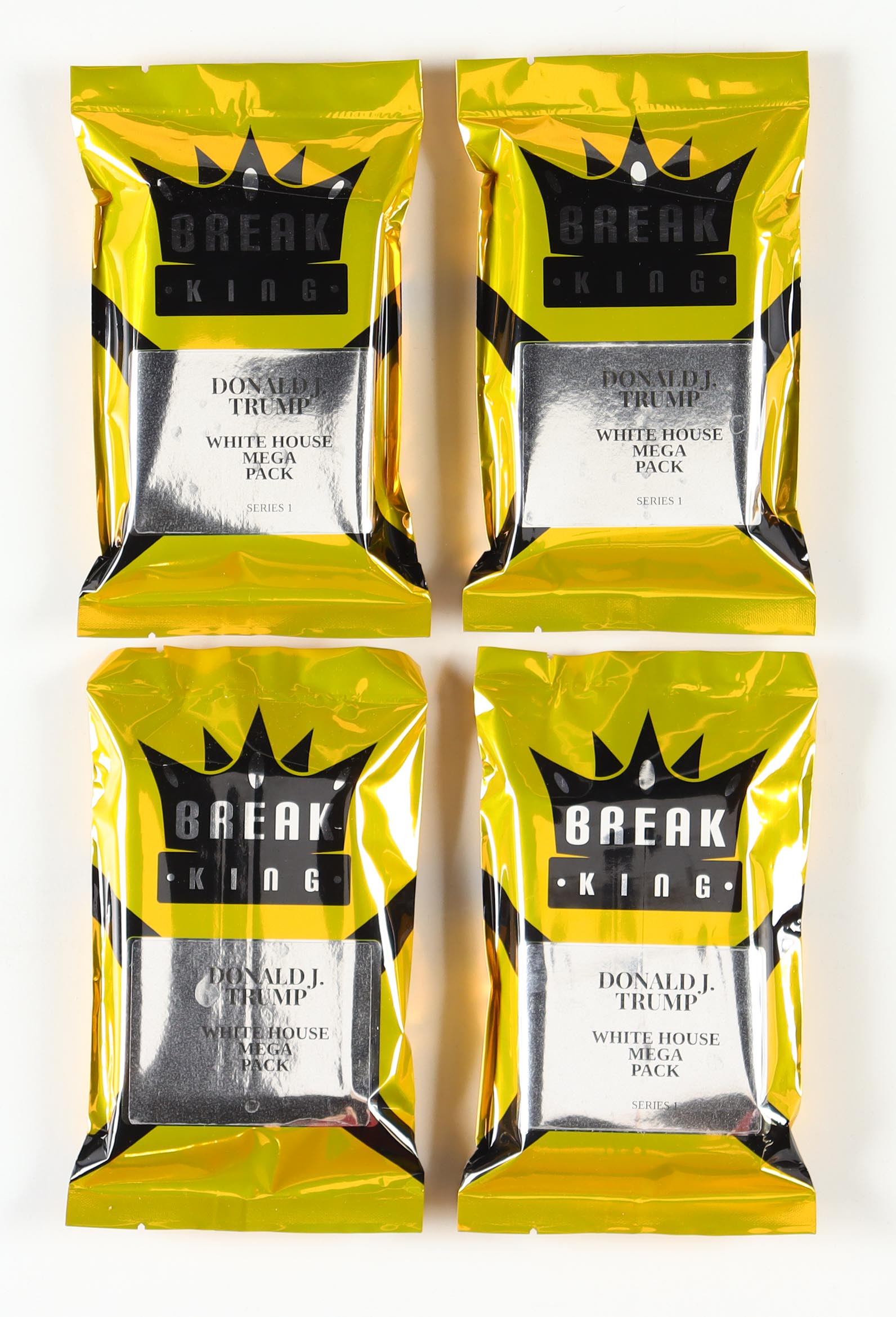 Break King "DONALD J. TRUMP WHITE HOUSE MEGA" Mystery Box / Pack Series 1 Lot of (4) at PristineAuction.com Break King "DONALD J. TRUMP WHITE HOUSE MEGA" Mystery Box / Pack Series 1 Lot of (4) at PristineAuction.com