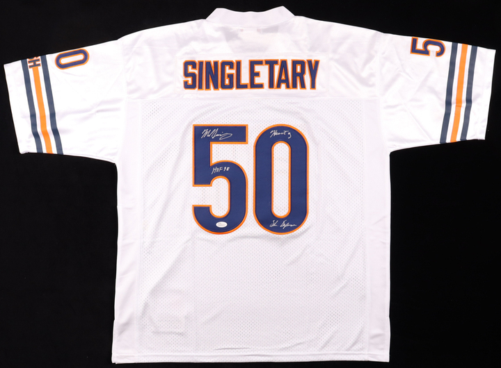 Mike Singletary Signed Bears Jersey Inscribed "HOF 98" & "Heart of the Defense" (JSA) at PristineAuction.com Mike Singletary Signed Bears Jersey Inscribed "HOF 98" & "Heart of the Defense" (JSA) at PristineAuction.com