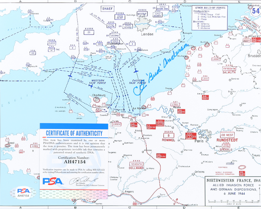C.E 'Bud' Anderson Signed World War II 8x10 Photo (PSA) at PristineAuction.com C.E 'Bud' Anderson Signed World War II 8x10 Photo (PSA) at PristineAuction.com