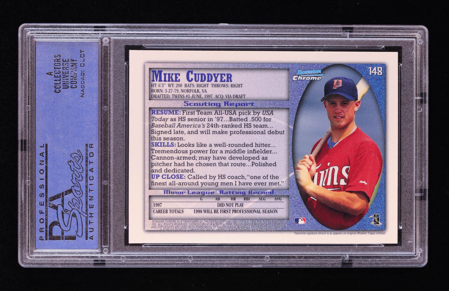 Mike Cuddyer 1998 Bowman Chrome #148 RC (PSA 10) at PristineAuction.com Mike Cuddyer 1998 Bowman Chrome #148 RC (PSA 10) at PristineAuction.com