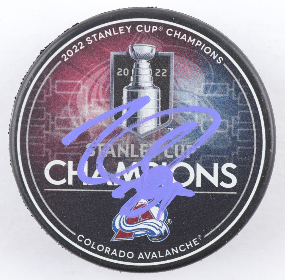 Nathan MacKinnon Signed Avalanche 2022 Stanley Cup Champions Logo Hockey Puck (Beckett) at PristineAuction.com Nathan MacKinnon Signed Avalanche 2022 Stanley Cup Champions Logo Hockey Puck (Beckett) at PristineAuction.com
