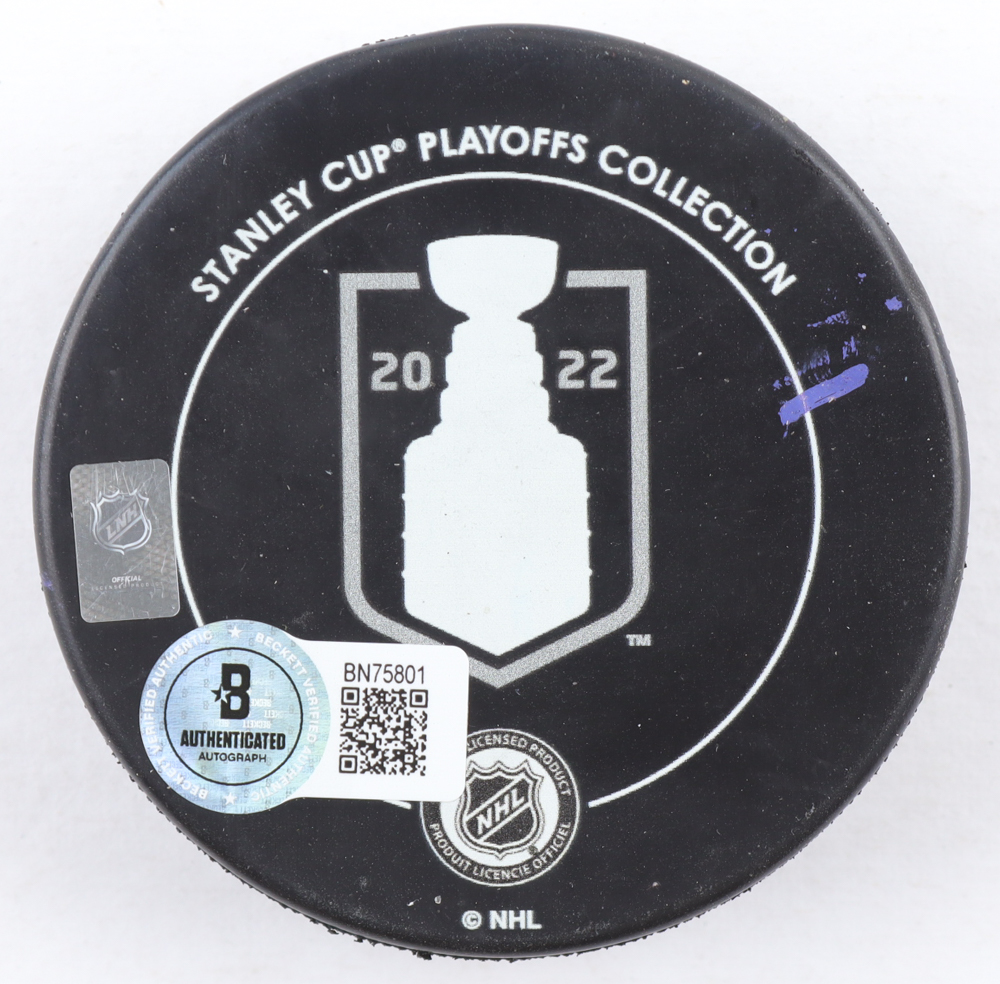 Nathan MacKinnon Signed Avalanche 2022 Stanley Cup Champions Logo Hockey Puck (Beckett) at PristineAuction.com Nathan MacKinnon Signed Avalanche 2022 Stanley Cup Champions Logo Hockey Puck (Beckett) at PristineAuction.com