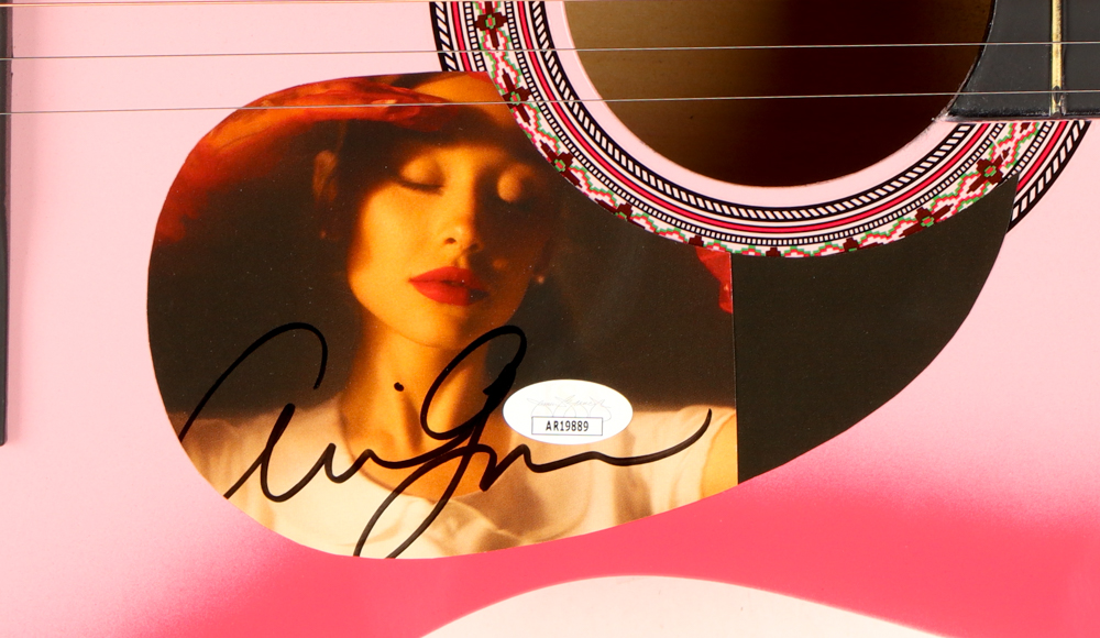 Ariana Grande Guitar with Signed Custom Insert Pickguard (JSA) at PristineAuction.com Ariana Grande Guitar with Signed Custom Insert Pickguard (JSA) at PristineAuction.com