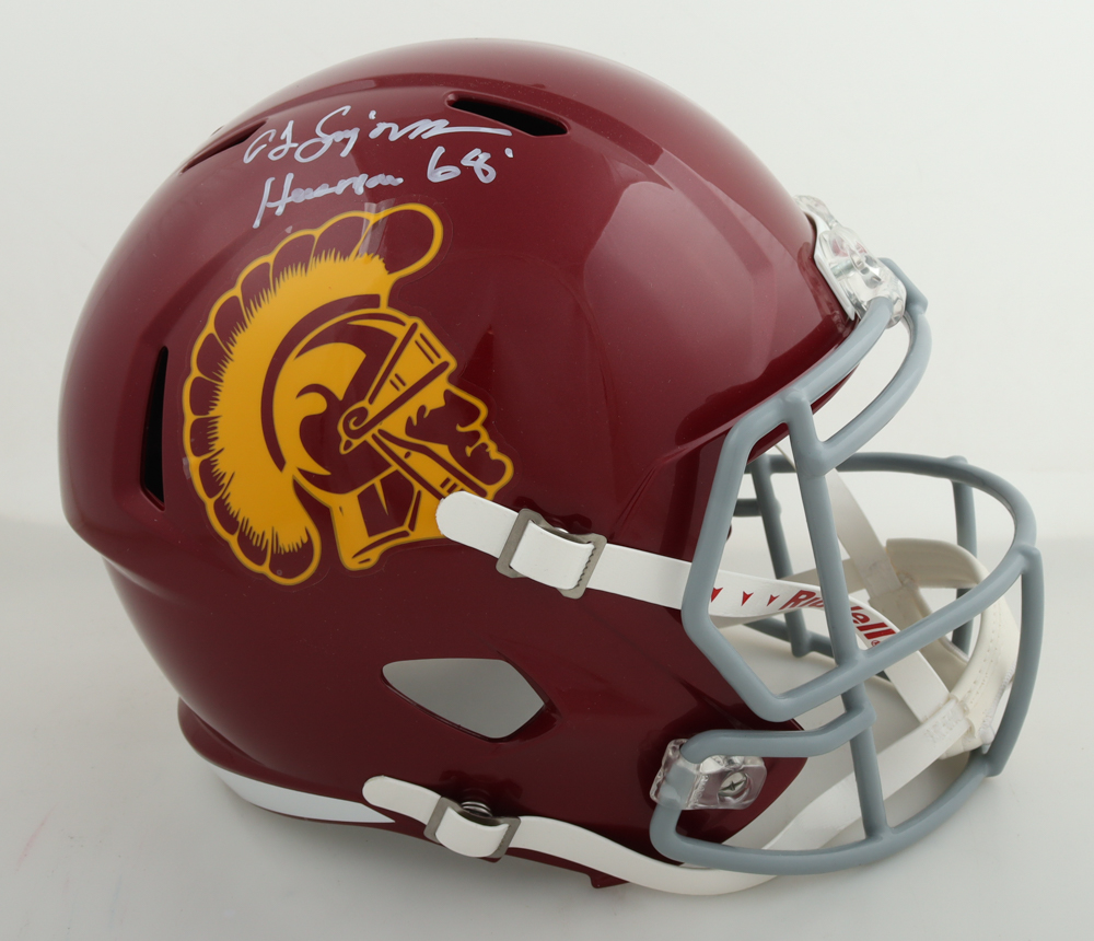 O.J. Simpson Signed USC Trojans Full-Size Speed Helmet Inscribed "Heisman 68" (JSA) at PristineAuction.com O.J. Simpson Signed USC Trojans Full-Size Speed Helmet Inscribed "Heisman 68" (JSA) at PristineAuction.com