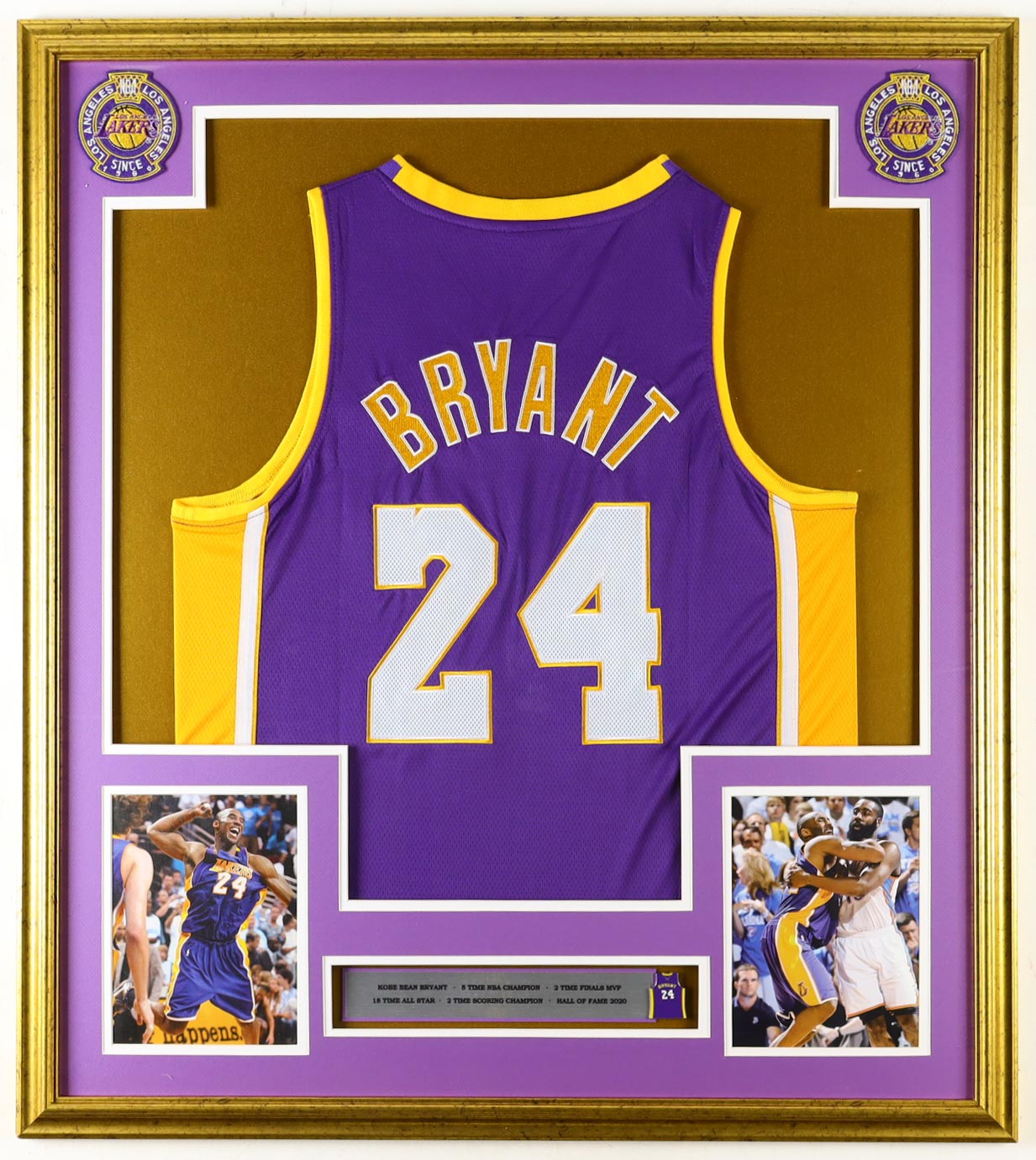 Kobe Bryant Custom Framed Jersey Display with Jersey Pin at PristineAuction.com Kobe Bryant Custom Framed Jersey Display with Jersey Pin at PristineAuction.com