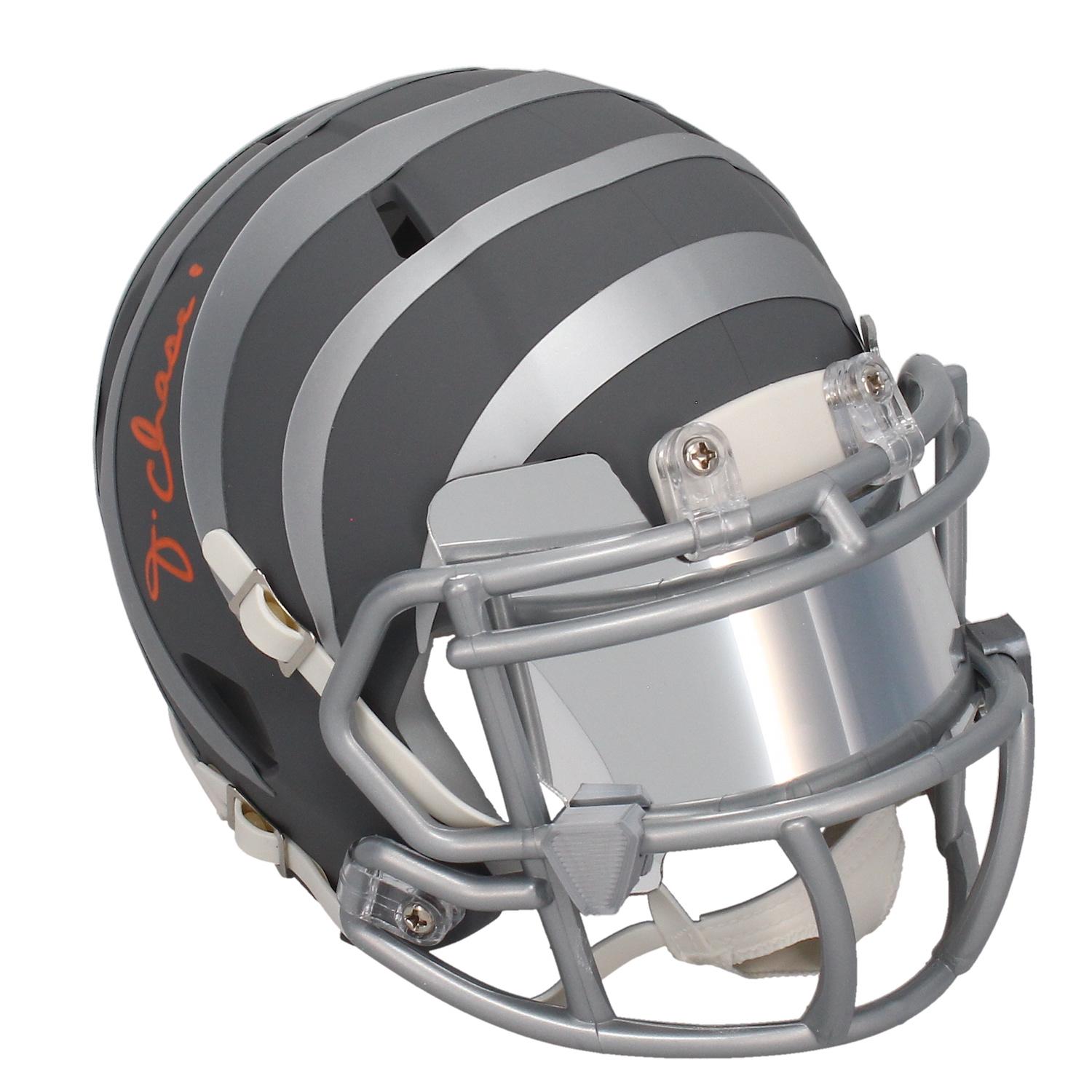 Ja'Marr Chase Signed Bengals Slate Alternate Speed Mini Helmet with Custom Visor (Beckett) at PristineAuction.com Ja'Marr Chase Signed Bengals Slate Alternate Speed Mini Helmet with Custom Visor (Beckett) at PristineAuction.com