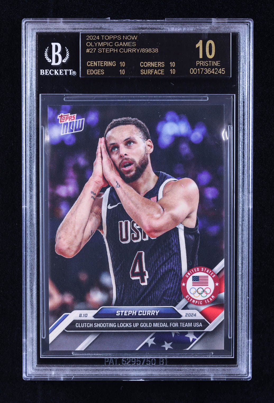 Stephen Curry 2024 Topps Now Olympic Games #27 (BGS 10