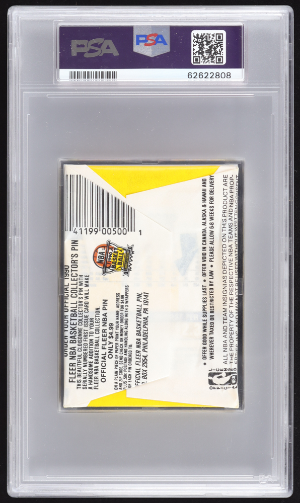 1990 Fleer Basketball Wax Pack with (15) Cards (PSA 8) at PristineAuction.com 1990 Fleer Basketball Wax Pack with (15) Cards (PSA 8) at PristineAuction.com