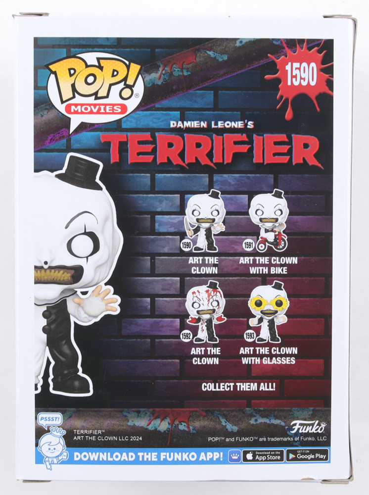 David Howard Thornton Signed "Terrifier" #1590 Art The Clown Funko Pop! Vinyl Figure Inscribed "Art The Clown" With Sketch (JSA) at PristineAuction.com David Howard Thornton Signed "Terrifier" #1590 Art The Clown Funko Pop! Vinyl Figure Inscribed "Art The Clown" With Sketch (JSA) at PristineAuction.com