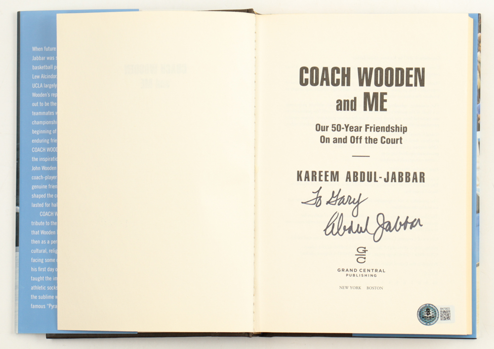 Kareem Abdul-Jabbar Signed "Coach Wooden and Me" Hardcover Book (Beckett) at PristineAuction.com Kareem Abdul-Jabbar Signed "Coach Wooden and Me" Hardcover Book (Beckett) at PristineAuction.com