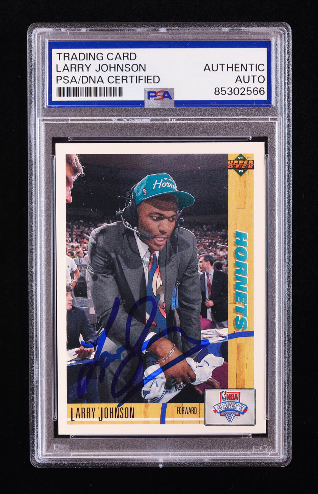Larry Johnson Signed 1991-92 Upper Deck #2 RC (PSA) at PristineAuction.com Larry Johnson Signed 1991-92 Upper Deck #2 RC (PSA) at PristineAuction.com