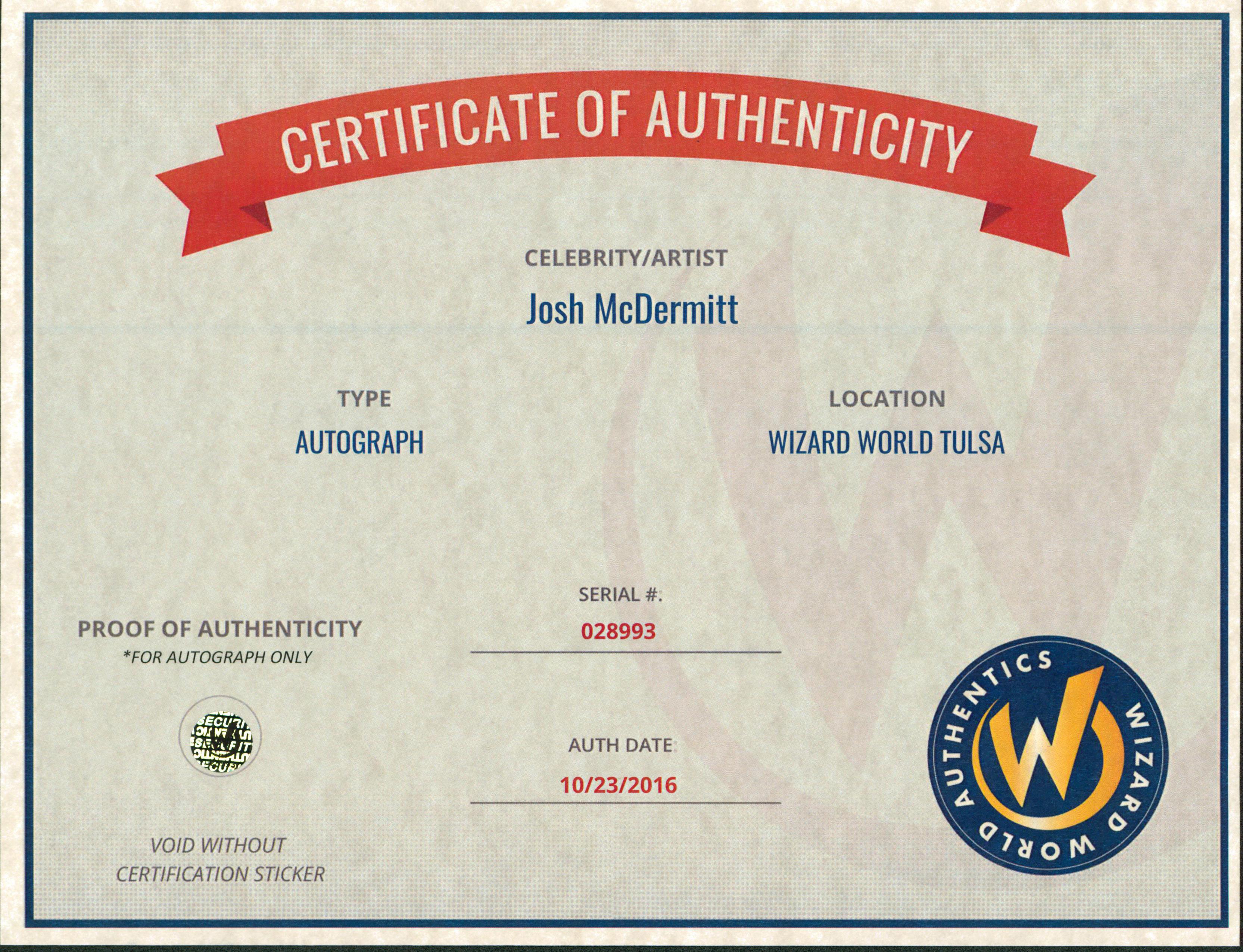 Josh McDermitt Signed "The Walking Dead" 8x10 Photo (Wizard World) at PristineAuction.com Josh McDermitt Signed "The Walking Dead" 8x10 Photo (Wizard World) at PristineAuction.com