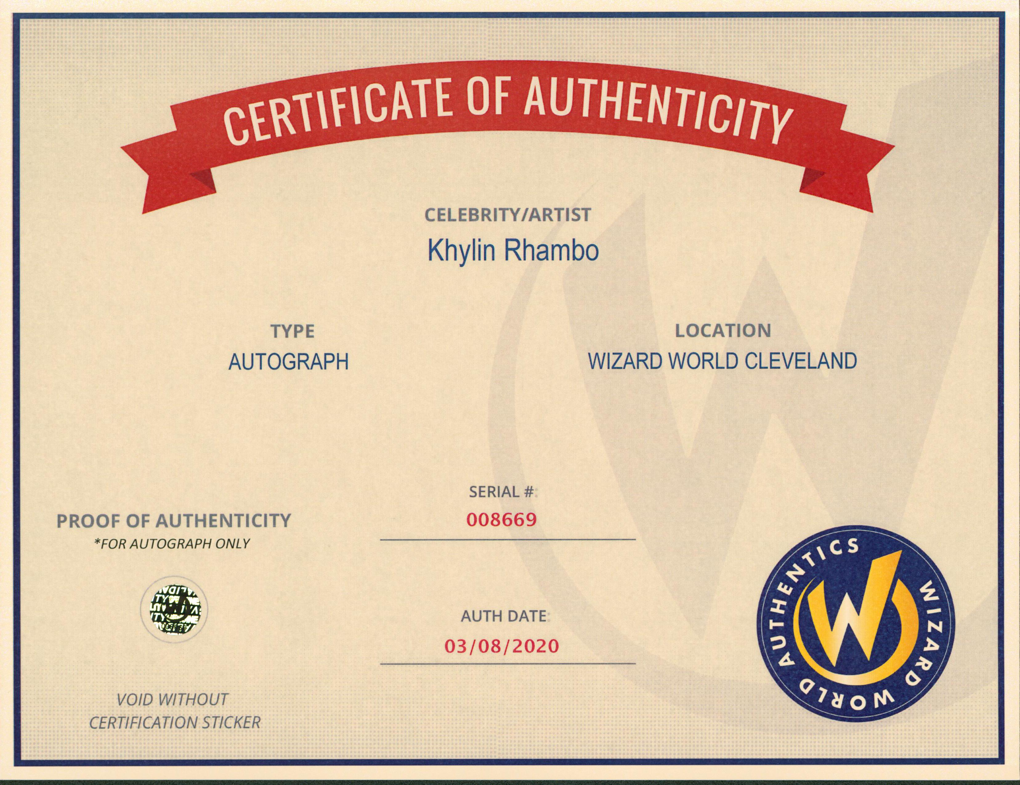 Khylin Rhambo Signed "Teen Wolf" 8x10 Photo (Wizard World) at PristineAuction.com Khylin Rhambo Signed "Teen Wolf" 8x10 Photo (Wizard World) at PristineAuction.com