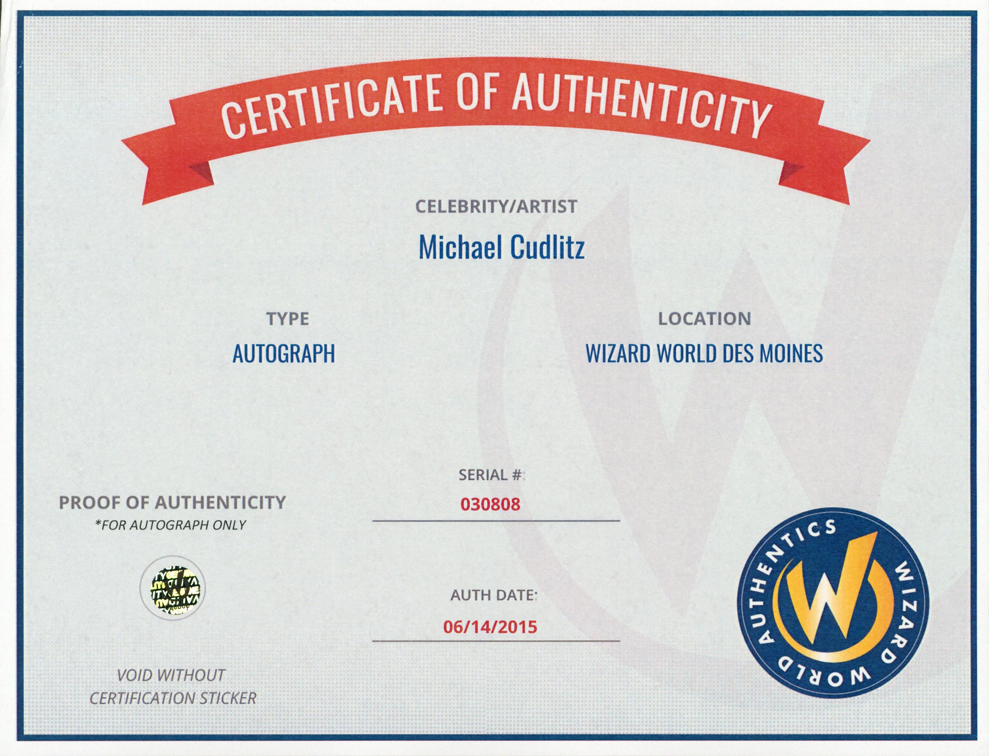 Michael Cudlitz Signed "Southland" 8x10 Photo (Wizard World) at PristineAuction.com Michael Cudlitz Signed "Southland" 8x10 Photo (Wizard World) at PristineAuction.com