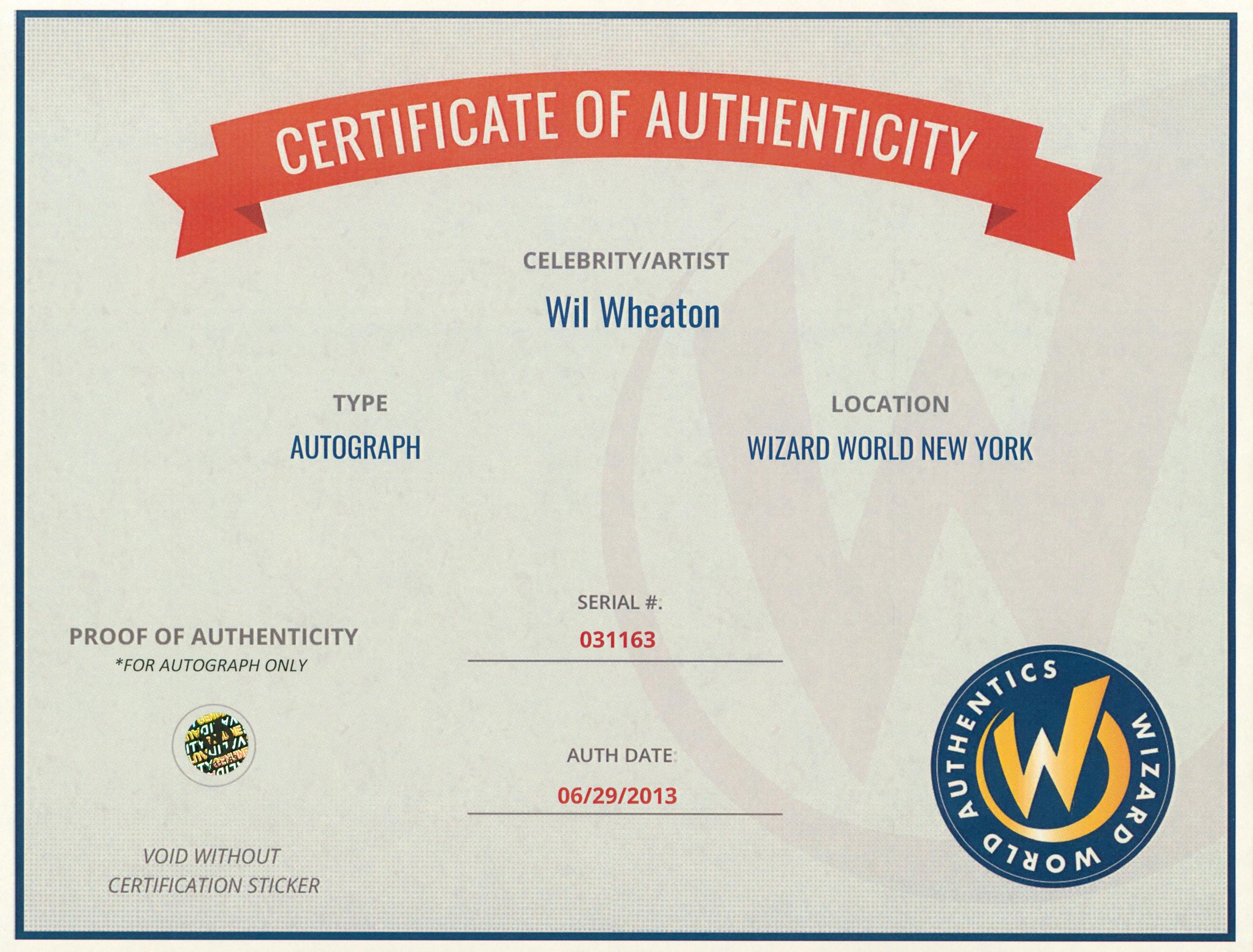 Wil Wheaton Signed "The Big Bang Theory" 8x10 Photo (Wizard World) at PristineAuction.com Wil Wheaton Signed "The Big Bang Theory" 8x10 Photo (Wizard World) at PristineAuction.com