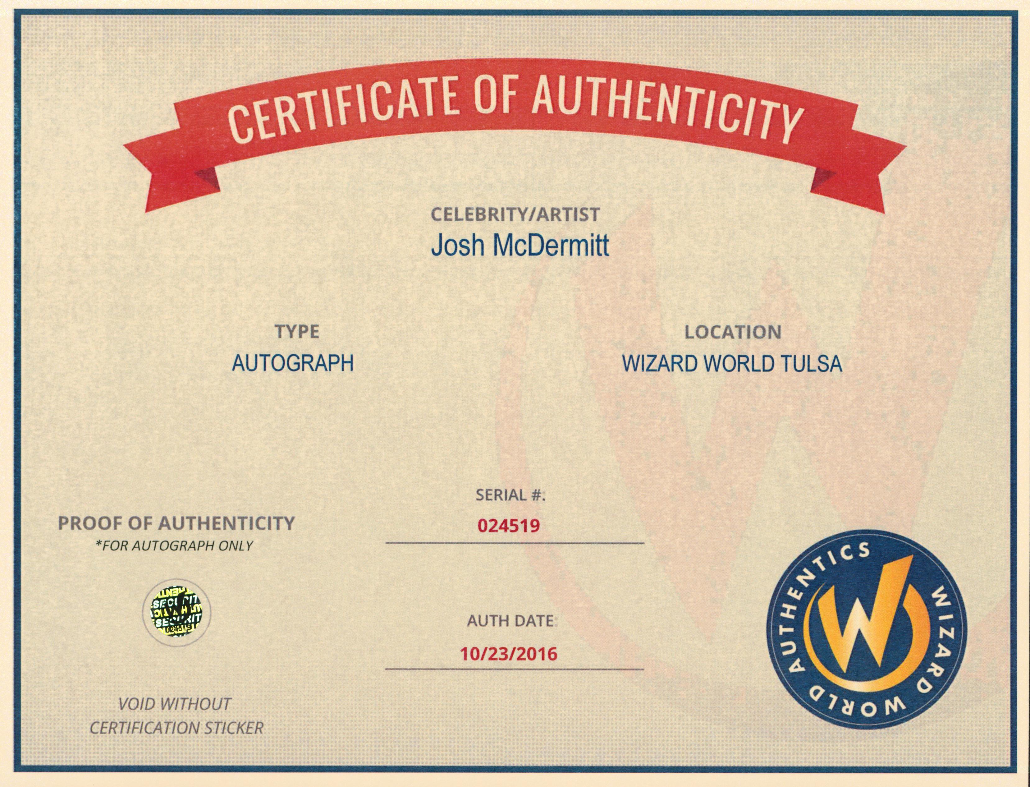 Josh McDermitt Signed "The Walking Dead" 8x10 Photo (Wizard World) at PristineAuction.com Josh McDermitt Signed "The Walking Dead" 8x10 Photo (Wizard World) at PristineAuction.com