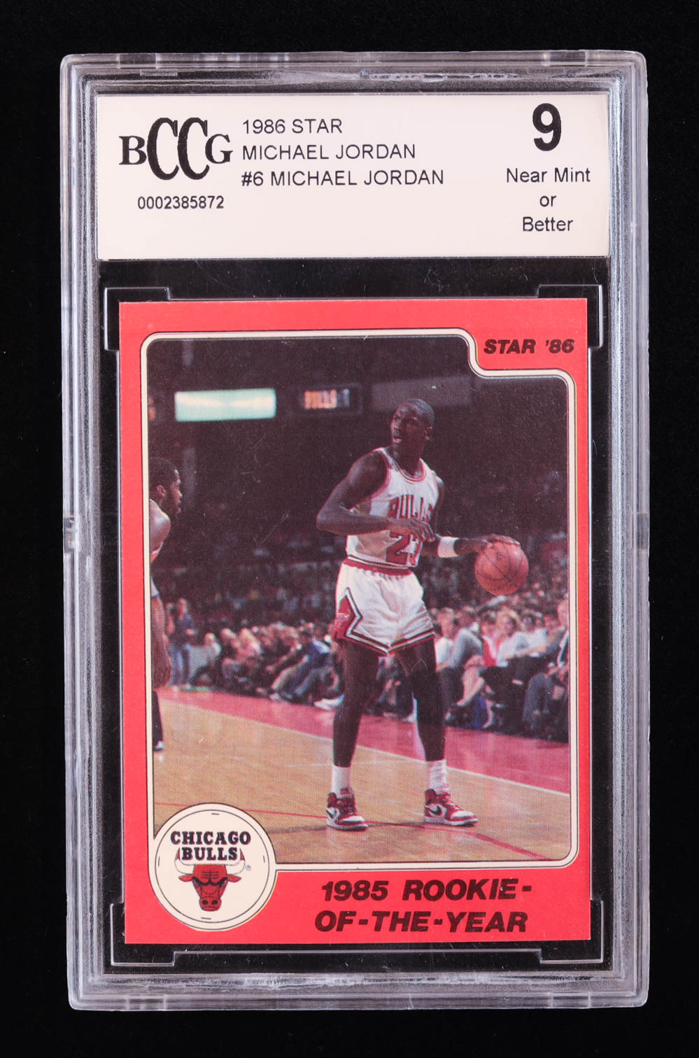 Mj Rookie Year Michael Jordan 1986 Star Michael Jordan #6 1985 Rookie of Year (BCCG 9 ...