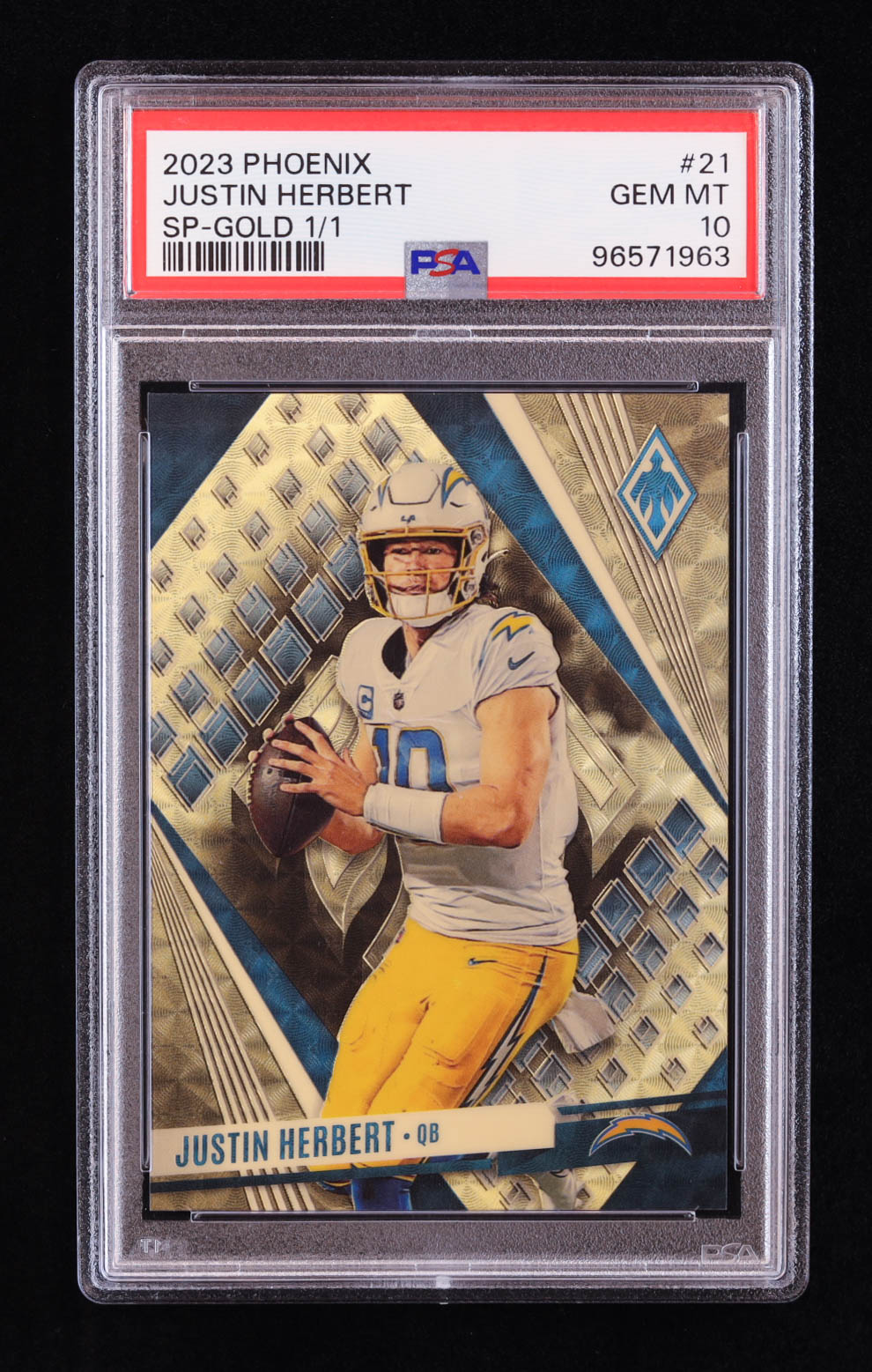 Justin Herbert 2023 Panini Phoenix SP Gold #21 #1/1 (PSA 10) at PristineAuction.com Justin Herbert 2023 Panini Phoenix SP Gold #21 #1/1 (PSA 10) at PristineAuction.com