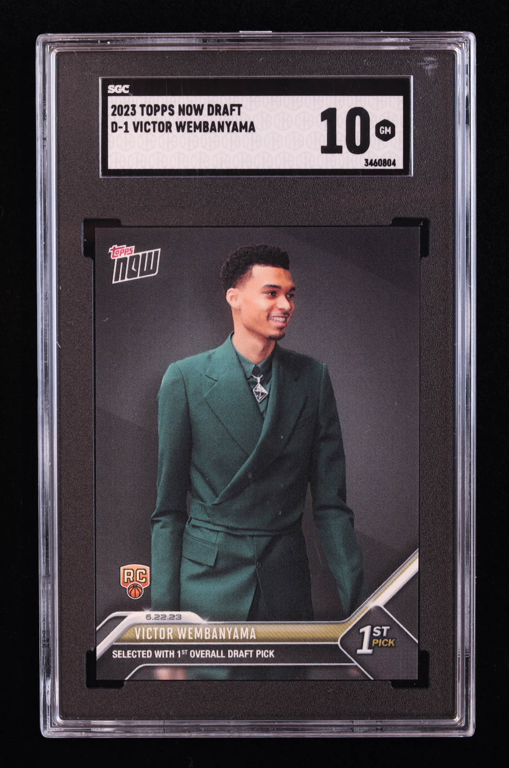 Victor Wembanyama 2023-24 Topps Now Draft #D1 RC (SGC 10) at PristineAuction.com Victor Wembanyama 2023-24 Topps Now Draft #D1 RC (SGC 10) at PristineAuction.com