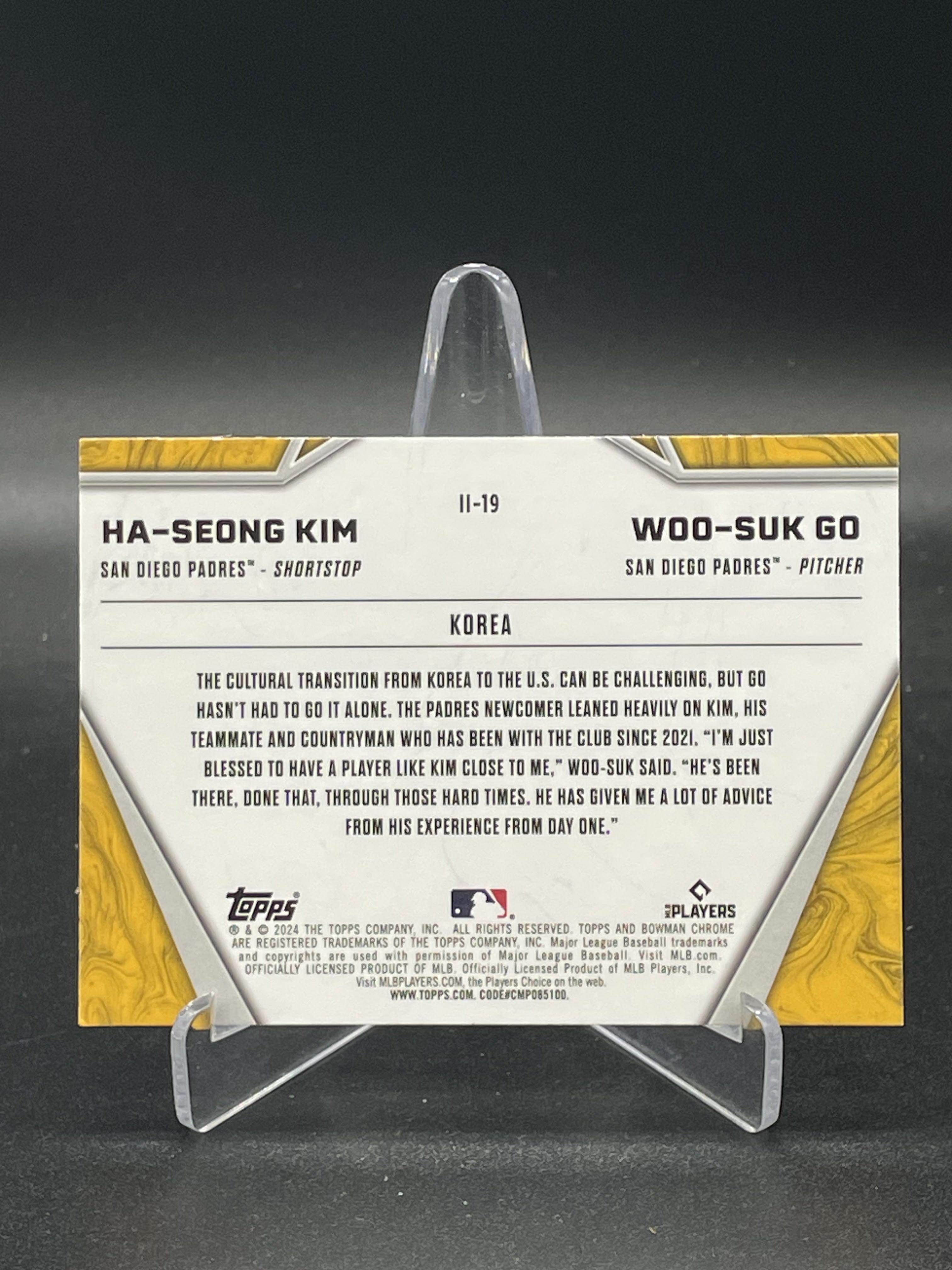 Ha-Seong Kim / Woo-Suk Go 2024 Bowman Chrome International Impact #II19 at PristineAuction.com Ha-Seong Kim / Woo-Suk Go 2024 Bowman Chrome International Impact #II19 at PristineAuction.com