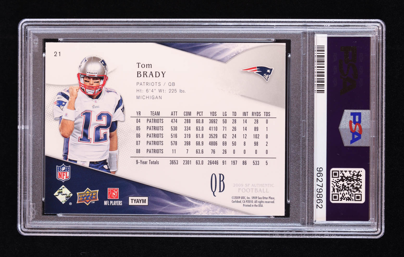 Tom Brady 2009 SP Authentic #21 (PSA 10) at PristineAuction.com Tom Brady 2009 SP Authentic #21 (PSA 10) at PristineAuction.com