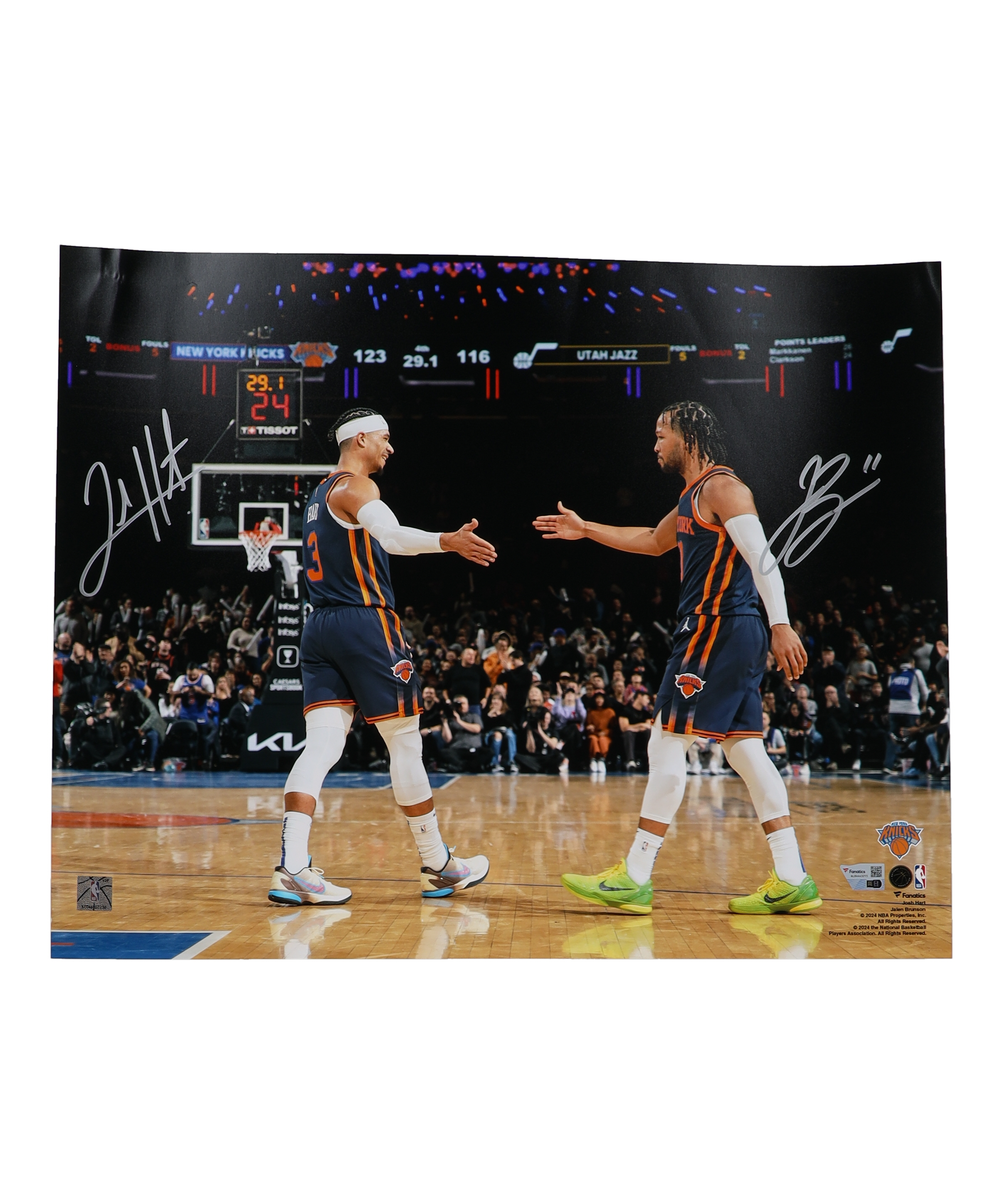 Jalen Brunson & Josh Hart Signed Knicks 16x20 Photo (Fanatics) at PristineAuction.com Jalen Brunson & Josh Hart Signed Knicks 16x20 Photo (Fanatics) at PristineAuction.com