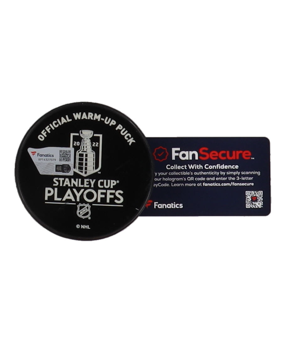 Igor Shesterkin Signed Practice-Used 2022 Stanley Cup Playoffs Warmup Puck (Fanatics) at PristineAuction.com Igor Shesterkin Signed Practice-Used 2022 Stanley Cup Playoffs Warmup Puck (Fanatics) at PristineAuction.com