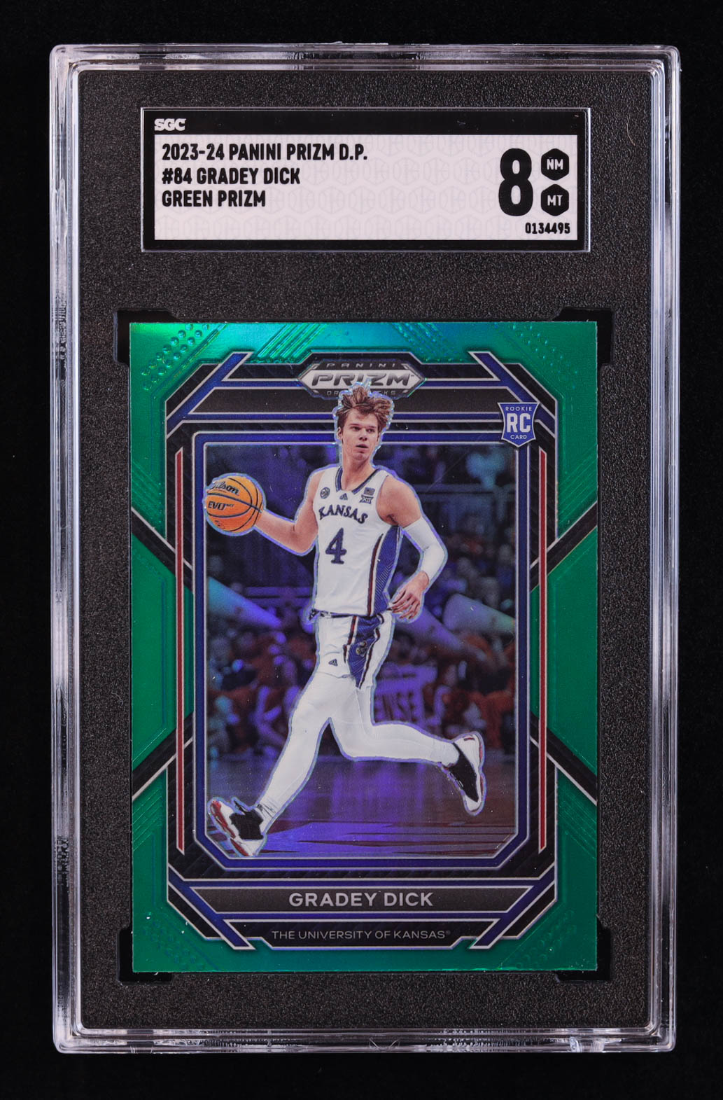 Gradey Dick 2023-24 Panini Prizm Draft Picks Prizms Green #84 RC (SGC 8) at PristineAuction.com Gradey Dick 2023-24 Panini Prizm Draft Picks Prizms Green #84 RC (SGC 8) at PristineAuction.com