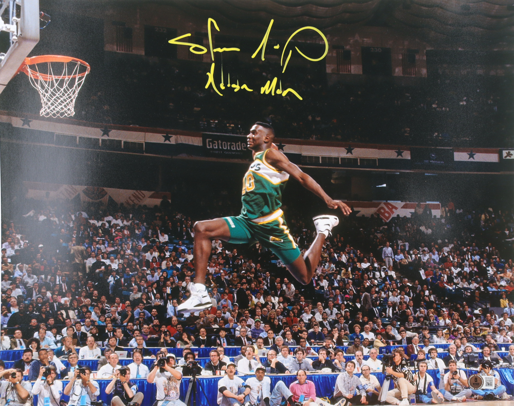 Shawn Kemp Signed SuperSonics 16x20 Photo Inscribed "Reign Man" (Beckett) at PristineAuction.com Shawn Kemp Signed SuperSonics 16x20 Photo Inscribed "Reign Man" (Beckett) at PristineAuction.com
