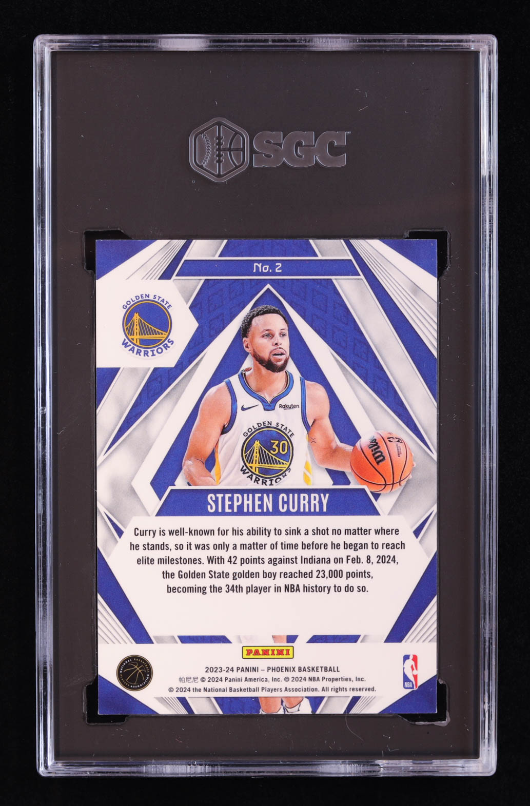 Stephen Curry 2023-24 Panini Phoenix Paragon #2 (SGC 10) at PristineAuction.com Stephen Curry 2023-24 Panini Phoenix Paragon #2 (SGC 10) at PristineAuction.com