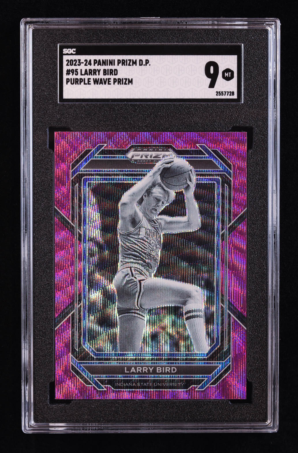 Larry Bird 2023-24 Panini Prizm Draft Picks Prizms Purple Wave #95 (SGC 9) at PristineAuction.com Larry Bird 2023-24 Panini Prizm Draft Picks Prizms Purple Wave #95 (SGC 9) at PristineAuction.com