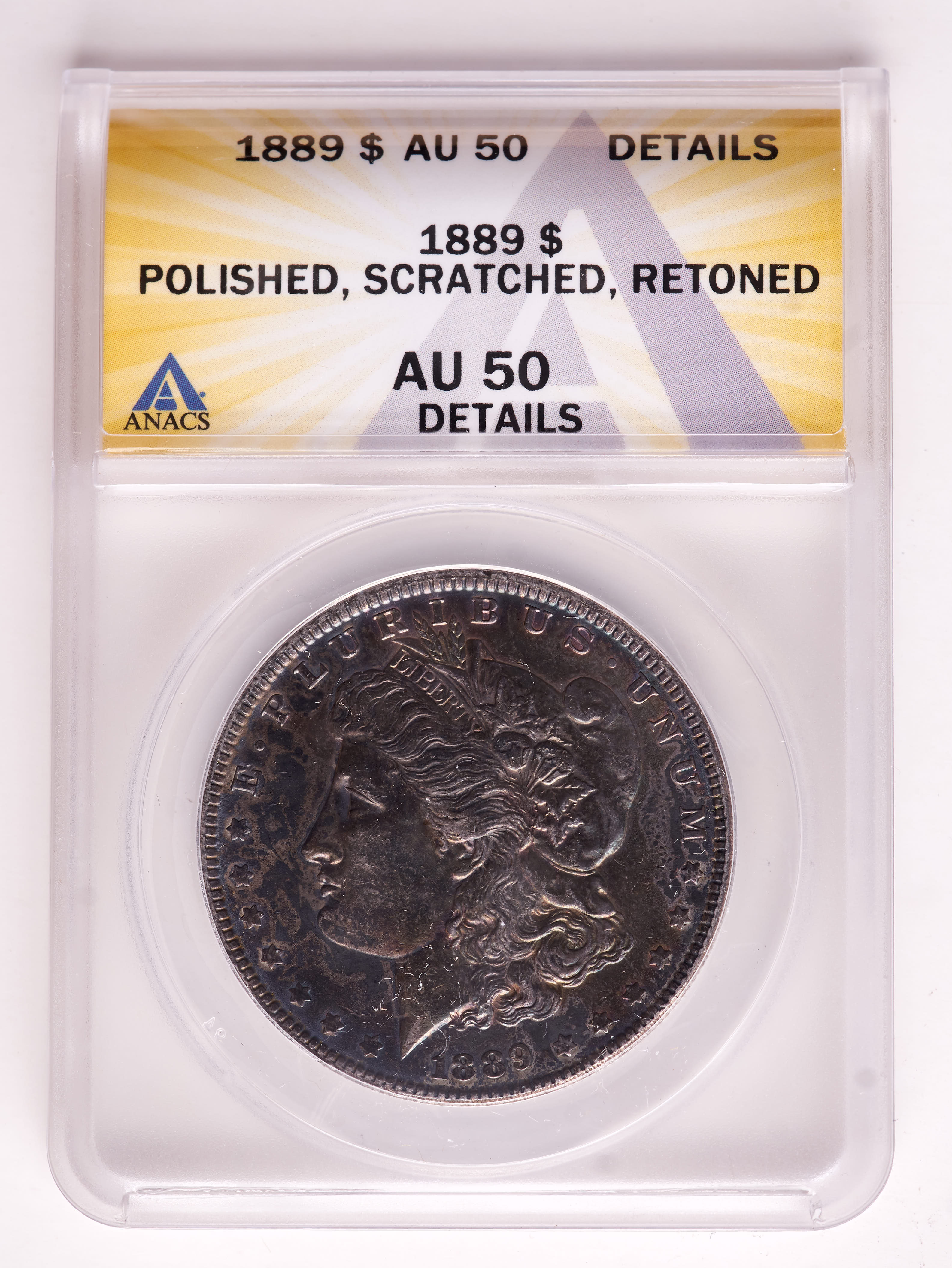 1889 Morgan Silver Dollar (ANACS AU50 Details) at PristineAuction.com 1889 Morgan Silver Dollar (ANACS AU50 Details) at PristineAuction.com