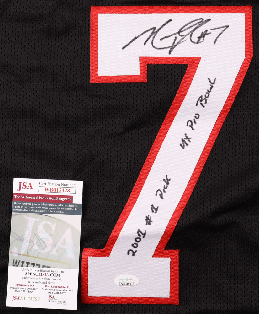 Michael Vick Signed Jersey Inscribed "2001 #1 Pick" & "4x Pro Bowl" (JSA) at PristineAuction.com Michael Vick Signed Jersey Inscribed "2001 #1 Pick" & "4x Pro Bowl" (JSA) at PristineAuction.com