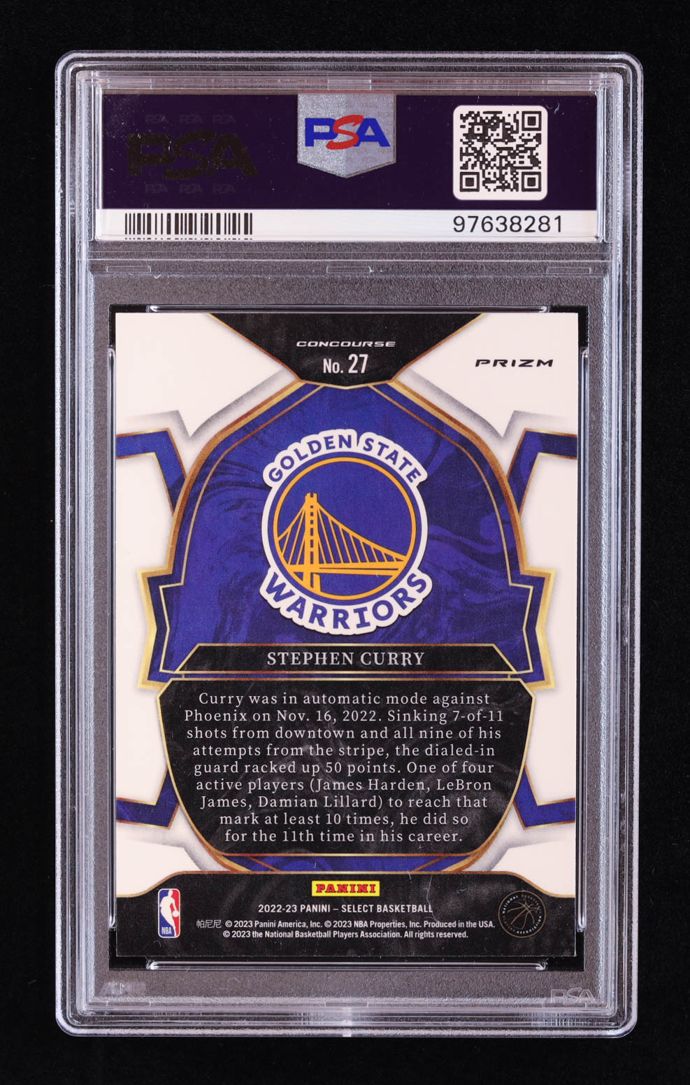 Stephen Curry 2022-23 Select Prizms Green White Purple #27 (PSA 10) at PristineAuction.com Stephen Curry 2022-23 Select Prizms Green White Purple #27 (PSA 10) at PristineAuction.com