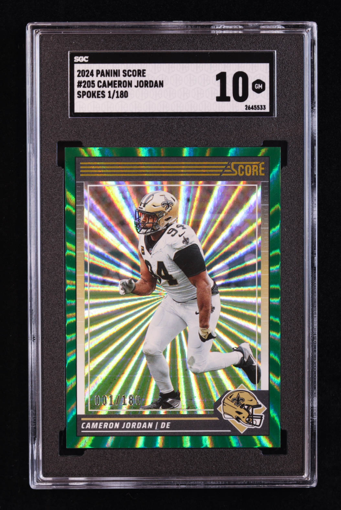 2024 Panini Score Football Spokes Cameron Jordan #205 SGC 10