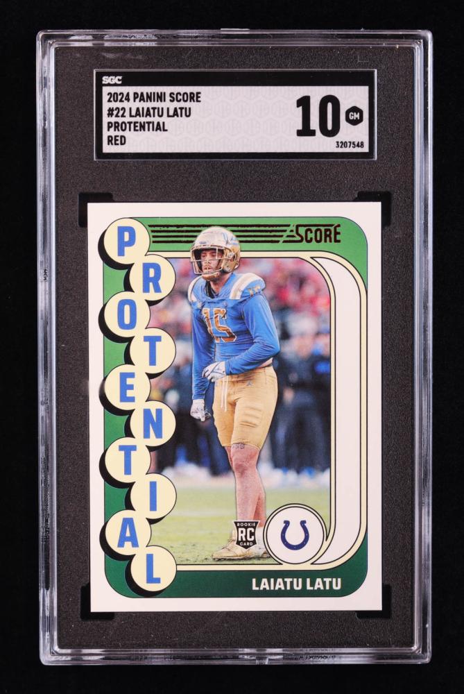 2024 Panini Score Football Red Laiatu Latu #22 SGC 10