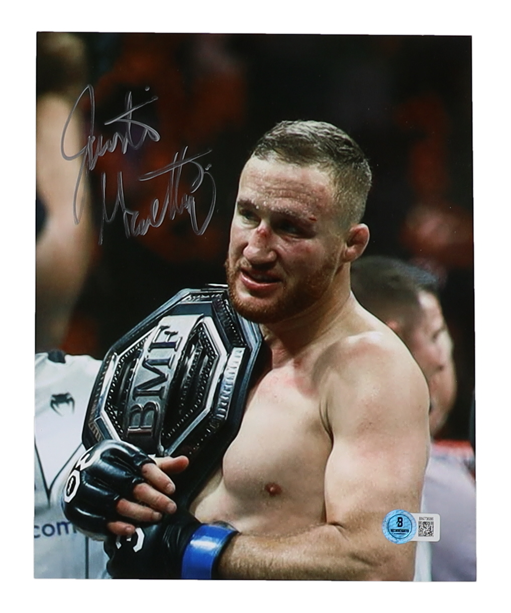 Justin Gaethje Signed UFC 8x10 Photo (Beckett) at PristineAuction.com Justin Gaethje Signed UFC 8x10 Photo (Beckett) at PristineAuction.com