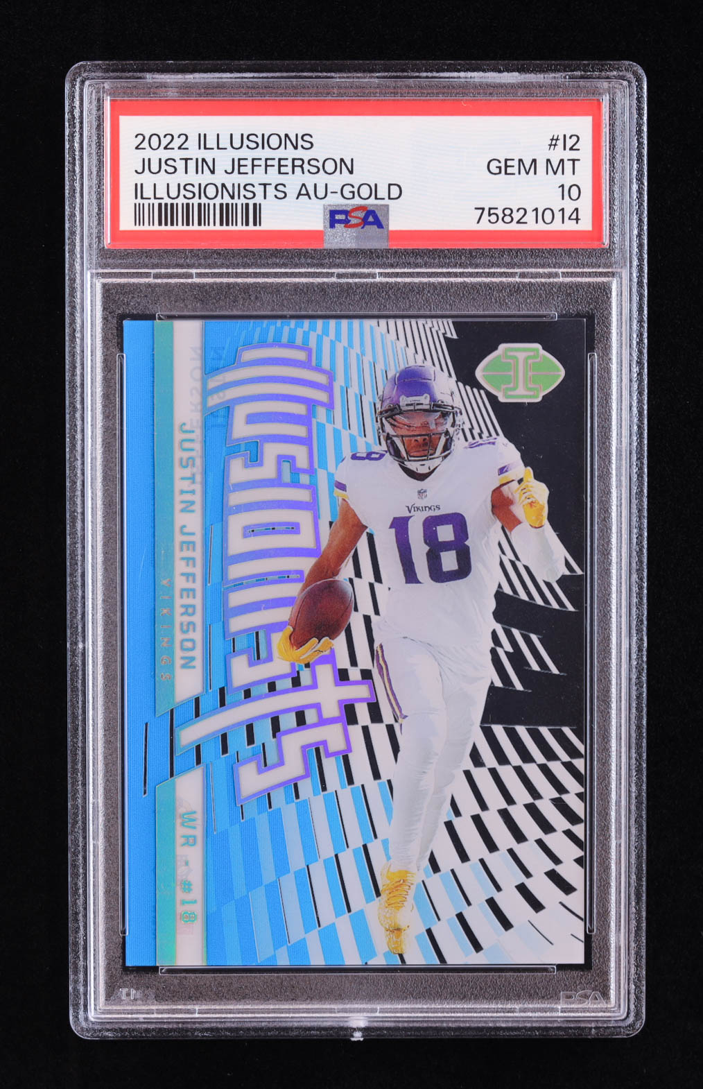 Justin Jefferson 2022 Panini Illusions Illusionists Light Blue #2 #153/299 (PSA 10) at PristineAuction.com Justin Jefferson 2022 Panini Illusions Illusionists Light Blue #2 #153/299 (PSA 10) at PristineAuction.com