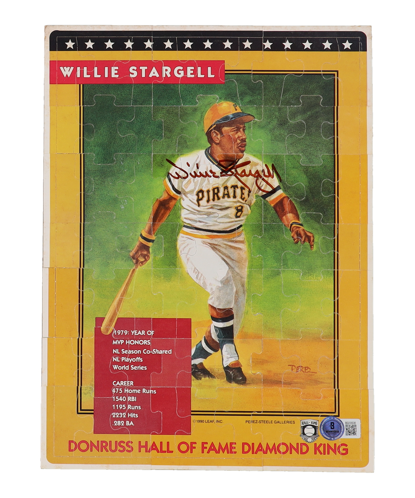 Willie Stargell Signed 1991 Donruss Complete Puzzle (Beckett) at PristineAuction.com Willie Stargell Signed 1991 Donruss Complete Puzzle (Beckett) at PristineAuction.com