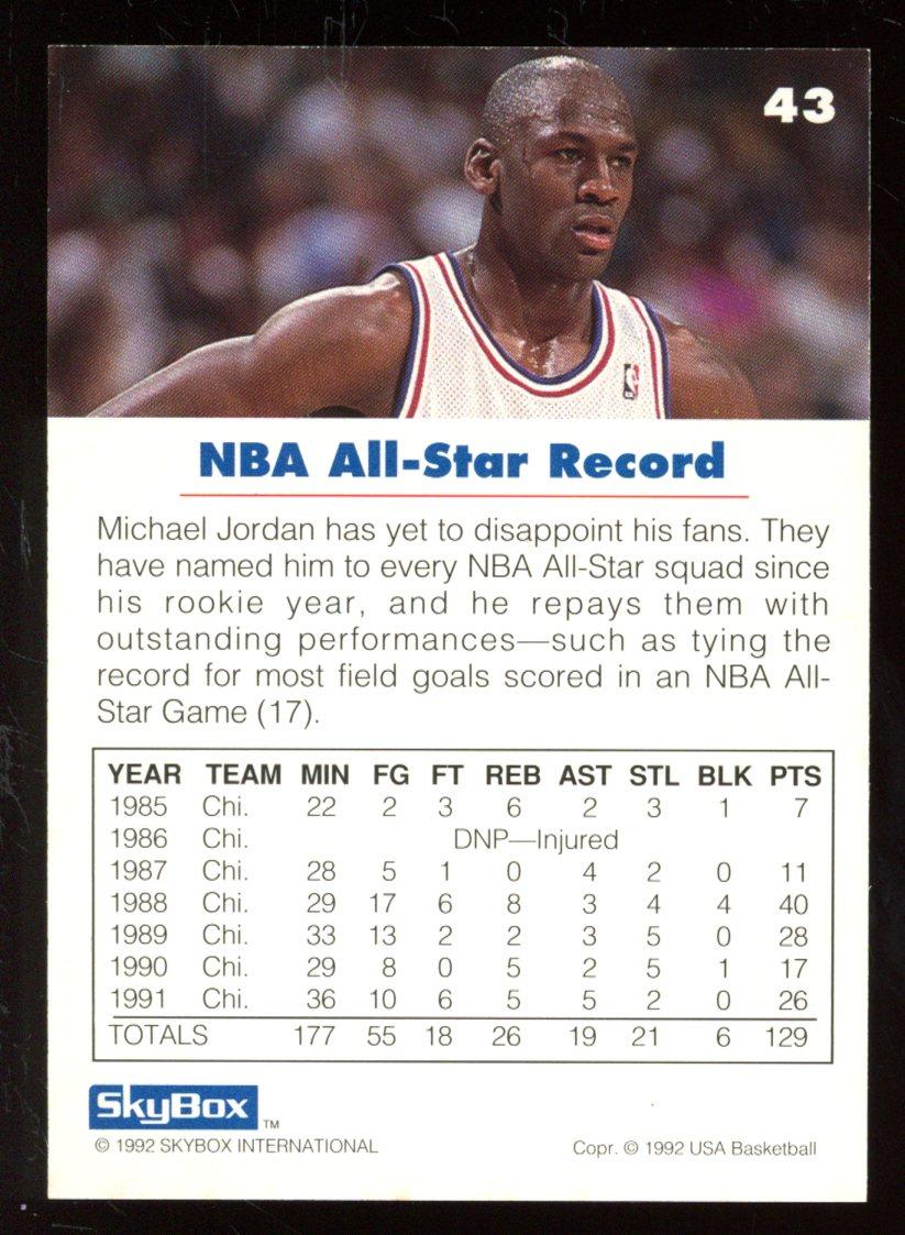 Michael Jordan 1992 Skybox All-Star Record #43 at PristineAuction.com Michael Jordan 1992 Skybox All-Star Record #43 at PristineAuction.com
