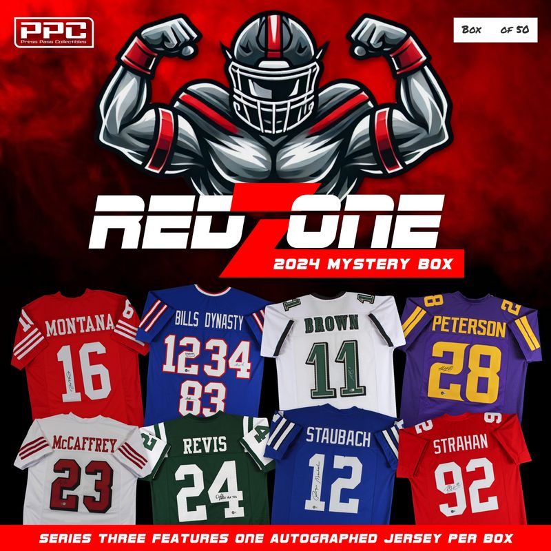 Press Pass Collectibles 2024 RedZone Jersey Mystery Box – Series 3 (Limited to 50) at PristineAuction.com Press Pass Collectibles 2024 RedZone Jersey Mystery Box – Series 3 (Limited to 50) at PristineAuction.com