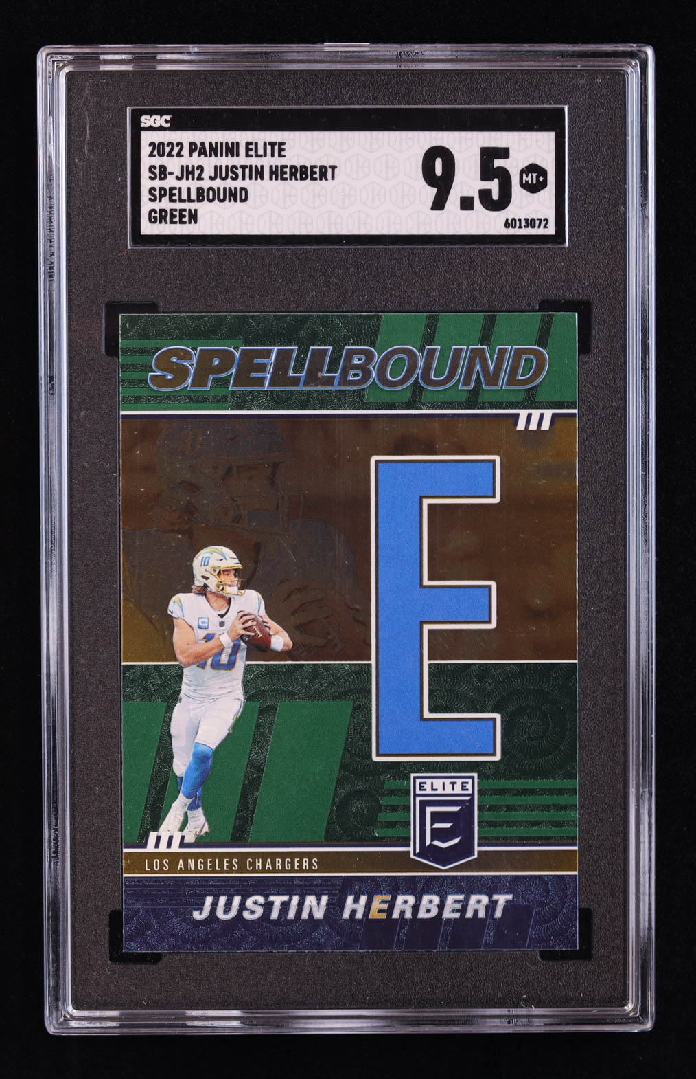 Justin Herbert 2022 Elite Spellbound Green #11 (SGC 9.5) at PristineAuction.com Justin Herbert 2022 Elite Spellbound Green #11 (SGC 9.5) at PristineAuction.com