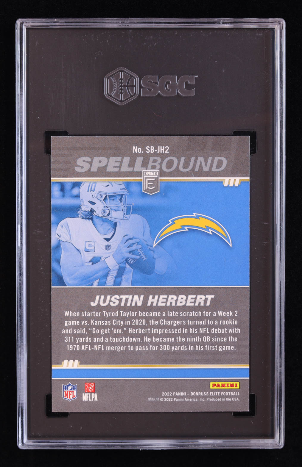 Justin Herbert 2022 Elite Spellbound Green #11 (SGC 9.5) at PristineAuction.com Justin Herbert 2022 Elite Spellbound Green #11 (SGC 9.5) at PristineAuction.com